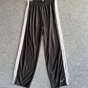 Vintage Nike Track Pants Mens Medium Black Snap Side Tear Away Warm Up 90s STAIN